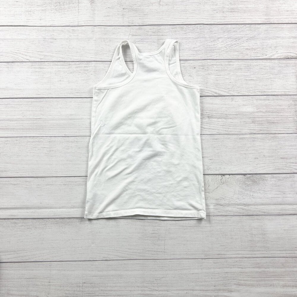 Old Navy Girls White Rainbow Heart Sleeveless Tank Top Fitted 10-12 - Picture 3 of 3